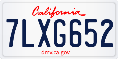CA license plate 7LXG652