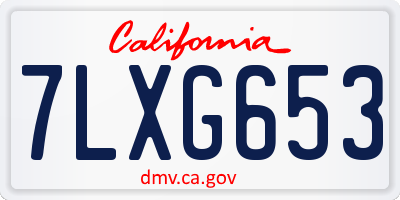CA license plate 7LXG653