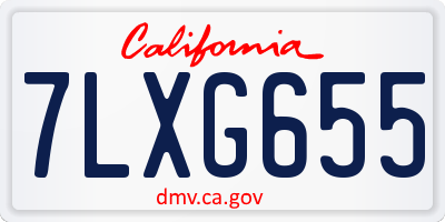 CA license plate 7LXG655