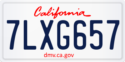 CA license plate 7LXG657