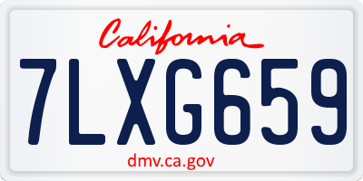 CA license plate 7LXG659