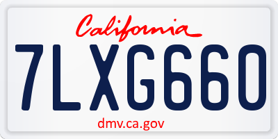 CA license plate 7LXG660