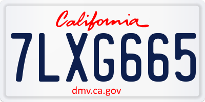 CA license plate 7LXG665