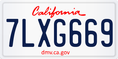 CA license plate 7LXG669