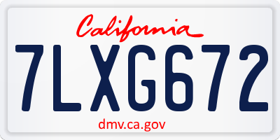 CA license plate 7LXG672