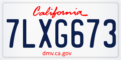 CA license plate 7LXG673