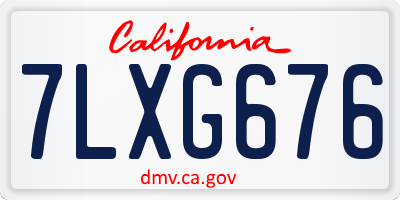 CA license plate 7LXG676