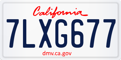CA license plate 7LXG677
