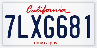 CA license plate 7LXG681