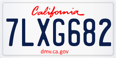 CA license plate 7LXG682