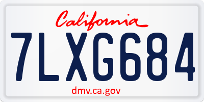 CA license plate 7LXG684