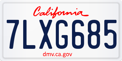 CA license plate 7LXG685