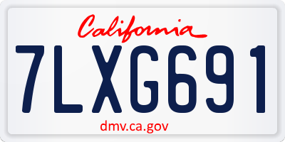 CA license plate 7LXG691