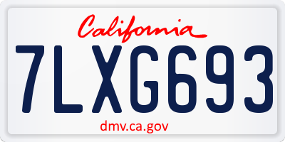 CA license plate 7LXG693