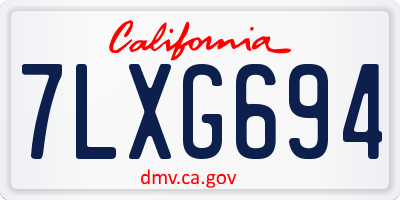 CA license plate 7LXG694