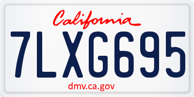 CA license plate 7LXG695