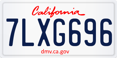 CA license plate 7LXG696