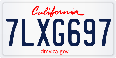 CA license plate 7LXG697