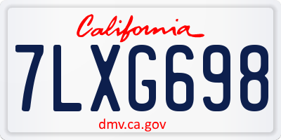 CA license plate 7LXG698