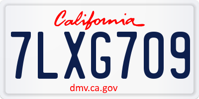 CA license plate 7LXG709