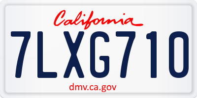 CA license plate 7LXG710