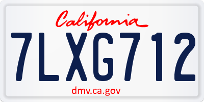 CA license plate 7LXG712