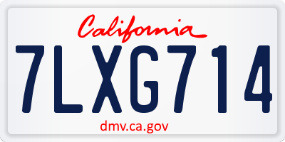 CA license plate 7LXG714