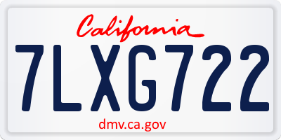 CA license plate 7LXG722
