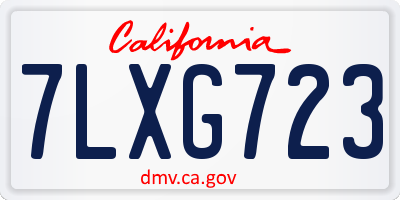 CA license plate 7LXG723