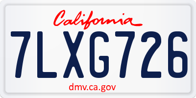 CA license plate 7LXG726