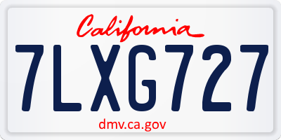 CA license plate 7LXG727