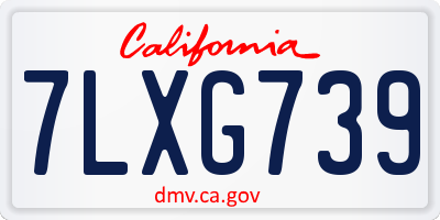 CA license plate 7LXG739