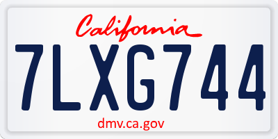 CA license plate 7LXG744