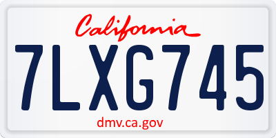 CA license plate 7LXG745