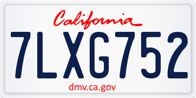CA license plate 7LXG752
