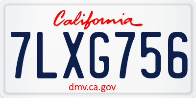 CA license plate 7LXG756
