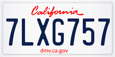 CA license plate 7LXG757