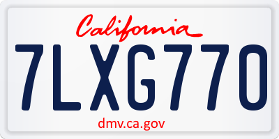 CA license plate 7LXG770