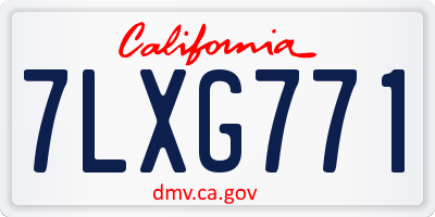 CA license plate 7LXG771