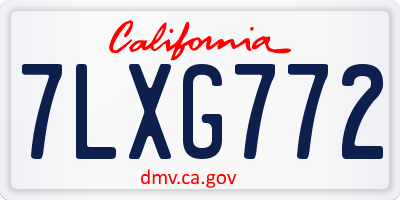 CA license plate 7LXG772