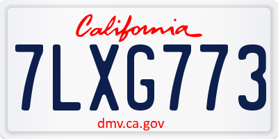 CA license plate 7LXG773