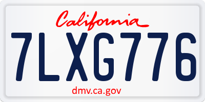 CA license plate 7LXG776