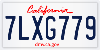 CA license plate 7LXG779