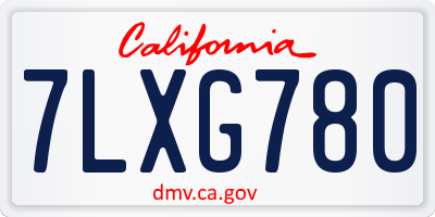 CA license plate 7LXG780