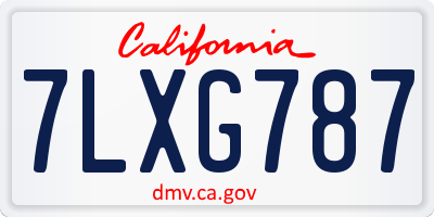 CA license plate 7LXG787