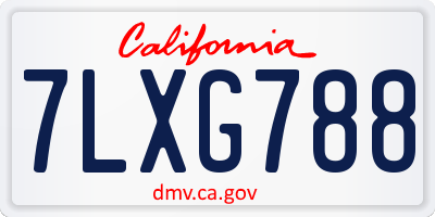 CA license plate 7LXG788