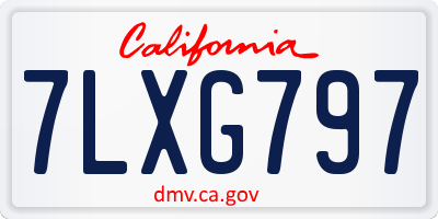 CA license plate 7LXG797