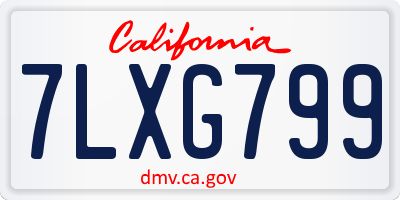 CA license plate 7LXG799