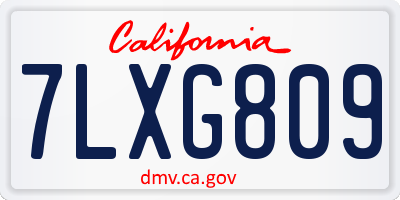 CA license plate 7LXG809