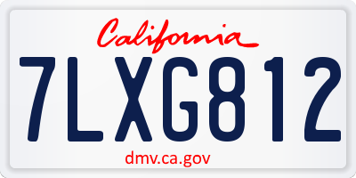 CA license plate 7LXG812